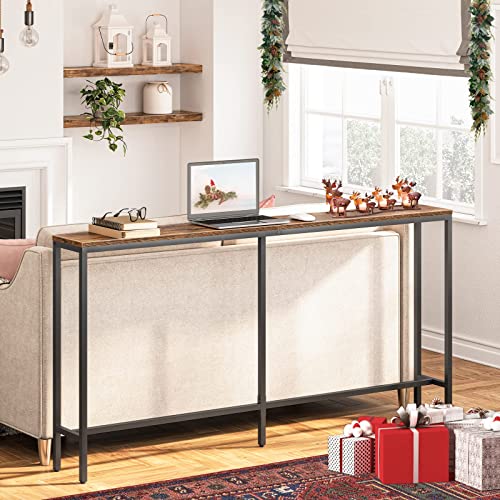 image for ALLOSWELL Console Table, Narrow Sofa Table, 63 Inches Entryway Table, 