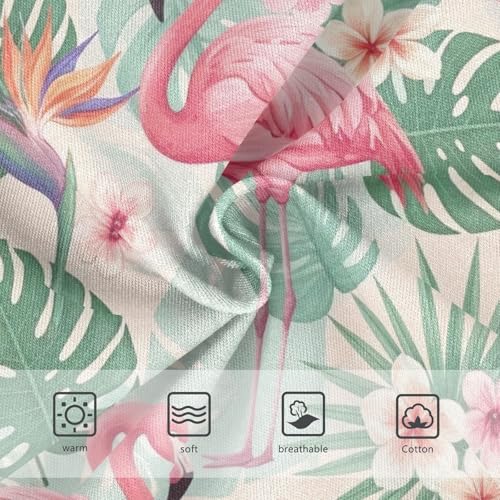 Tropical Leaves Pink Flamingos Girl Underwear, Toddler Girl Briefs, Cotton Underwear Girls, 2–8 Years3