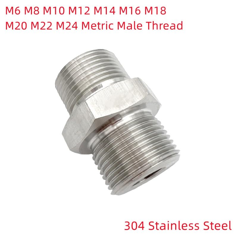 Mamelon hexagonal M14x1.5 mâle en acier inoxydable 304 de haute précision pour fluides