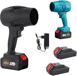 Soprador Espanador Turbo de ar eletrico Portátil Recarregável 48v Com 2 Baterias