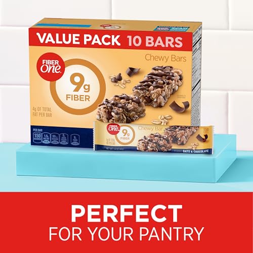 Fiber One Chewy Bars, Oats and Chocolate, Fiber Snacks, Value Pack, 10 Ct, 14.1 oz - Thumbnail 5