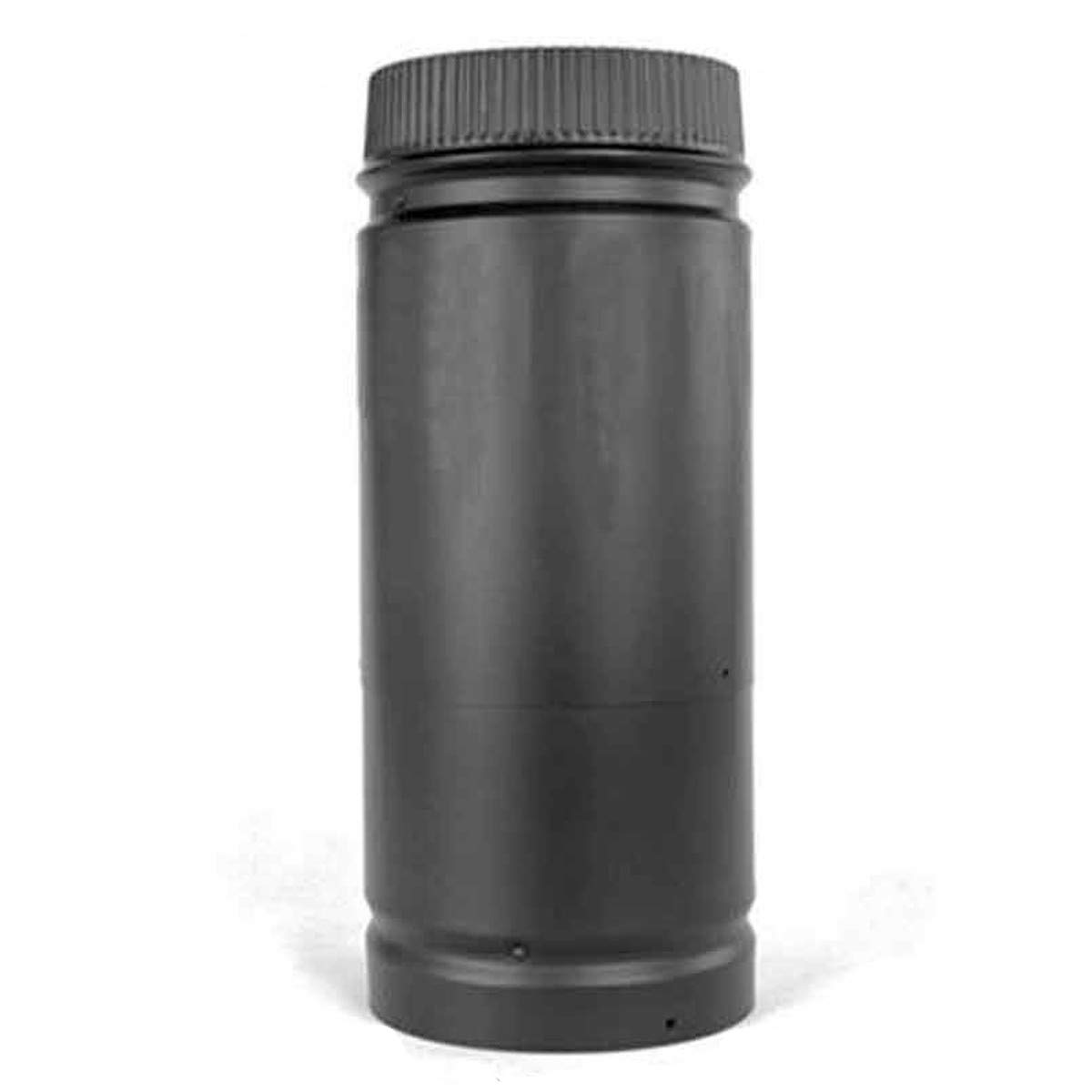 6'' DSP 12'' to 18'' Telescoping Double Wall Black Stovepipe - DSP-6AL