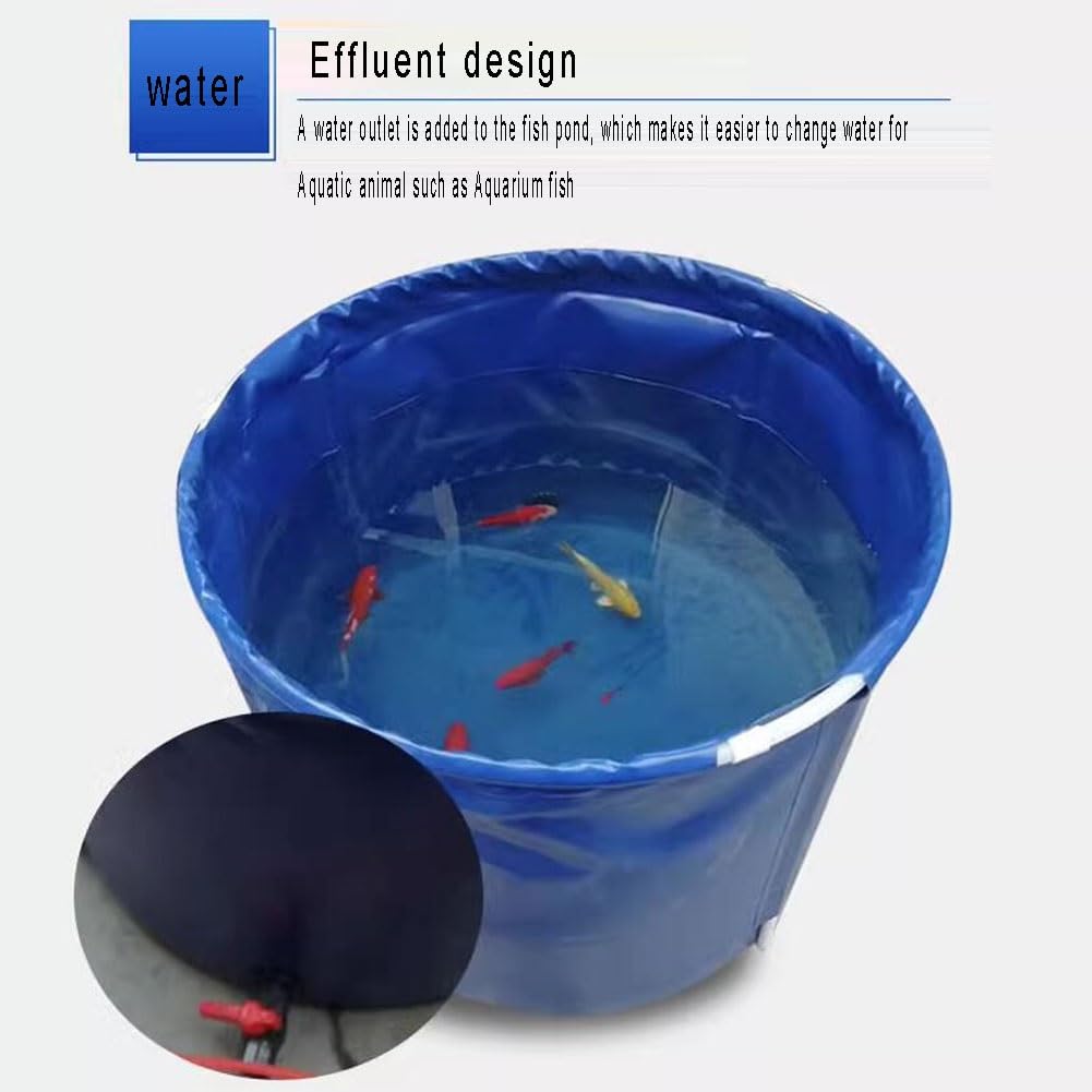 Una Piscina Circular En El Suelo, Piscina Del Acuario Piscina Infantil Plegable Lona De PVC Con Marco De Acero Y Válvula De Drenaje Para Colectores De Cubos De Lluvia ( Color : Azul , Tamaño : 1x1m/78