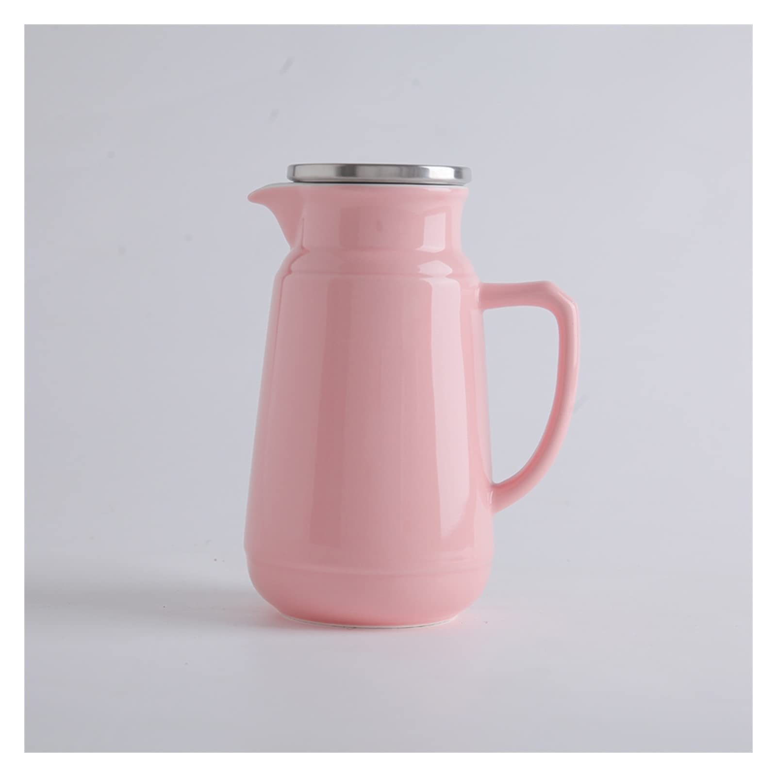 Buvez des pichets à thé Bouilloire froide multicolore de pichet en céramique simple avec poignée et couvercle de grande capacité Théière à la maison, restaurant, snack-bar (50,7 oz) Bouteilles de bois