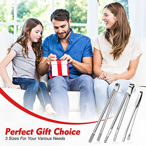 3 Pieces Grill Tongs For Cooking Bbq, 12 & 16" Extra Long Kitchen Tongs,Premium Stainless Steel Tongs,Heavy Duty Grilling Tongs For Cooking,Barbecue, Buffet #TOP7