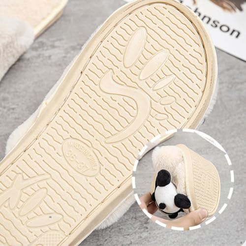 Pantoufles panda en peluche d'hiver pour l'intérieur et la maison - 5