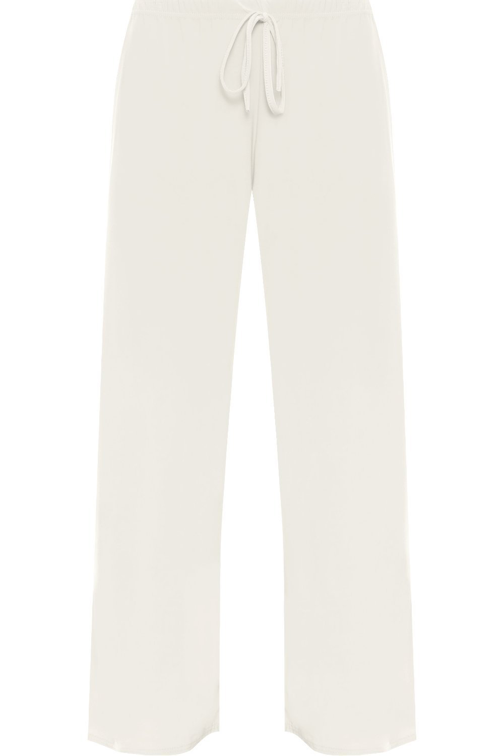 Wearall Women's Cream New Plus Size Palazzo Trousers Baggy Flared Wide Leg Pants 26/28