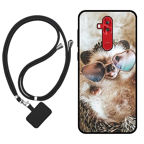 Sunrive Funda Compatible con ASUS Zenfone 5 Lite ZC600KL,Slim Fit Gel Mate Carcasa Case Bumper de Impactos y Anti-Arañazos Espalda Cover (Erizo)+1 X Correa Universal
