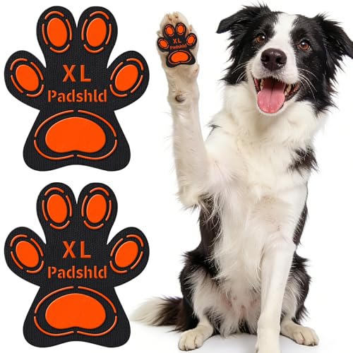 Padshld Anti Slip Dog Paw Pads for Senior Dogs - Paw Grips for Hardwood Floors Enhanced Balance Traction Pads Breathable Pet Paw Stickers Protectors for Dogs 7 Sets (28 Pcs) XL