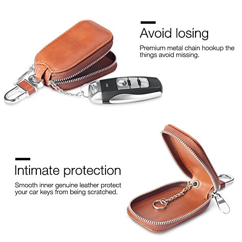 Custodia per Chiave Auto,Benuo Genuine Leather Car...