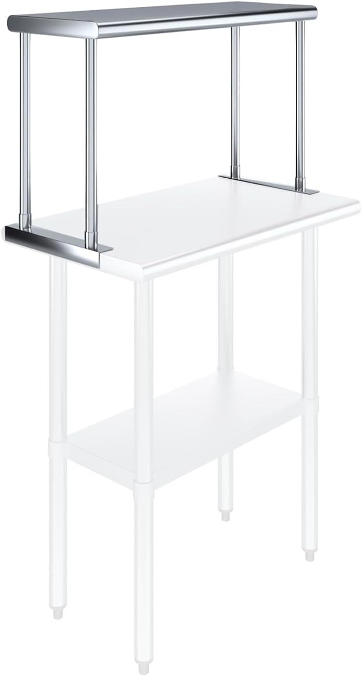 AmGood Stainless Steel Single Overshelf for 36" Long Prep Table. 12" Wide x 36" Long x 18" High