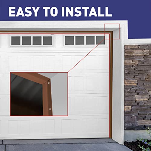 Fosluoc Garage Door Seal Top And Sides Seal Strip Brown 34 Ft Adhesive Backed Rubber Weather Stripping Replacement Weatherproofing Universal Sealing Professional. #TOP6