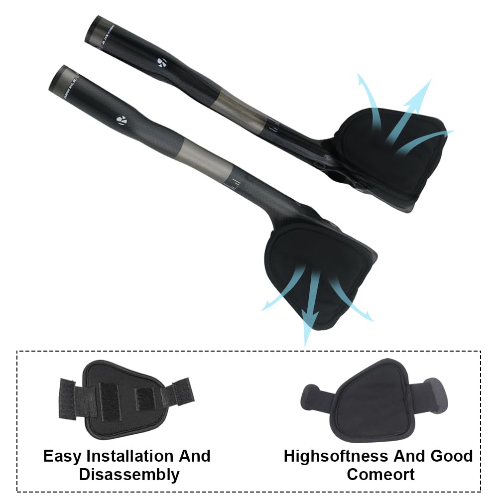 rxl SL Aero Bars, TT Bike Armlehne Lenker Carbon Faser AeroBar Triathlon 340 mm, grau
