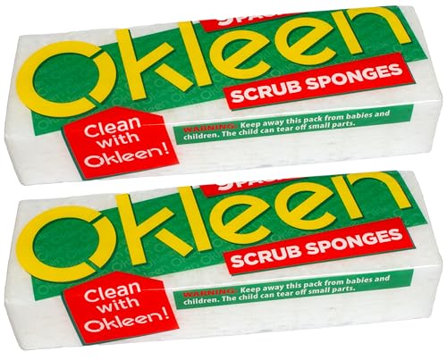 Image of Multi Use Scrub Sponges. Made in Europe (White, 18 Pack)