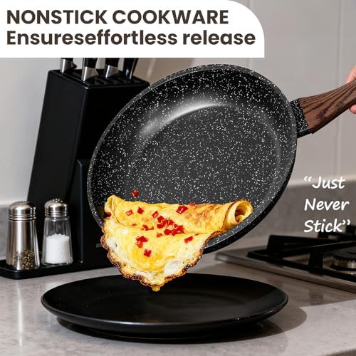 Pots and Pans Set Non Stick, 31 Piece Kitchen Induction Cookware & Bakeware Set, Nonstick Kitchen Cooking Pans Set with Frying Pans Set Grill Pan Saucepan Baking Sheet & Utensils, PFOA Free #5