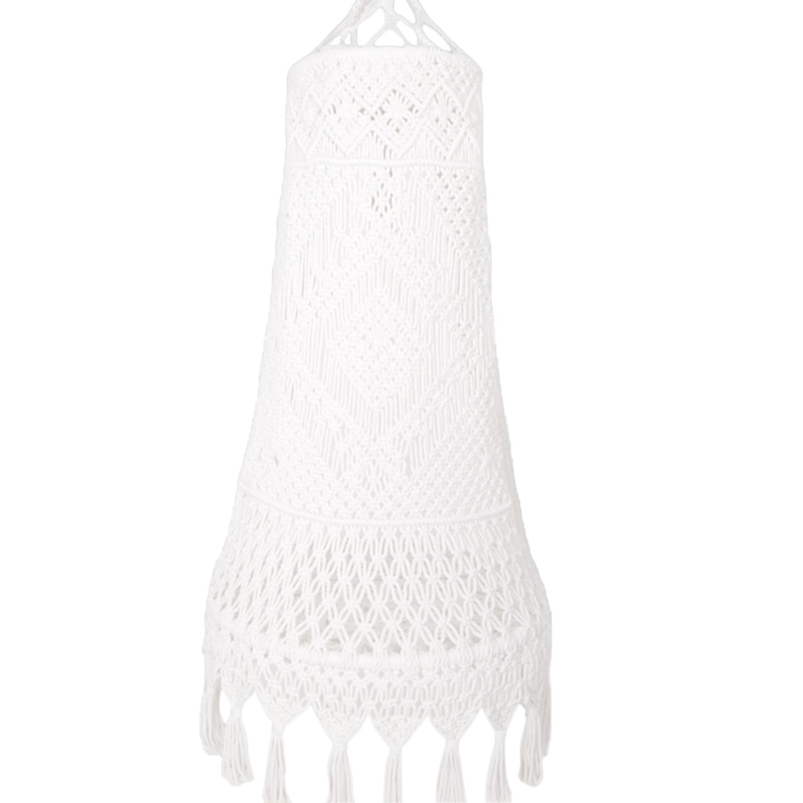Poltrona Sospesa da Giardino Bianca Sedia Sospesa con Cuscino Rotondo, Sedia Amaca Altalena di Cotone Intrecciate per Interni Giardino e Terrazzo(100cm(39.37in))
