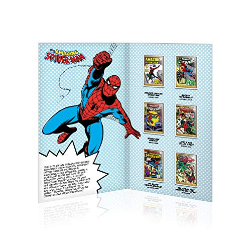IMPACTO COLECCIONABLES Collezione Completa di lingotti Marvel Spiderman 24 carati placcati in Oro / Regali Ufficiali Marvel Edizione Limitata