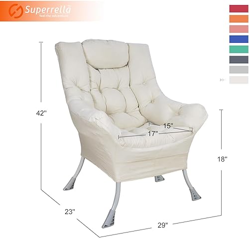 Miniatura 37 de Silla moderna de acento suave para sala de estar, sillón individual tapizado, respaldo alto, sofá perezoso (gris dorado) Gris dorado,Azul