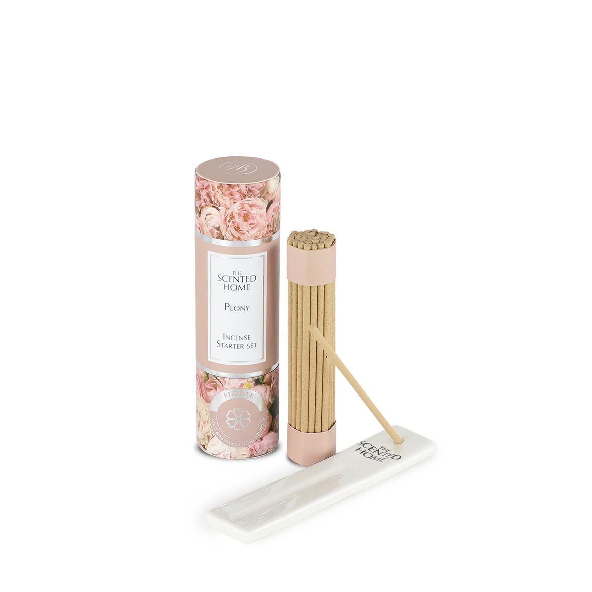 Ashleigh & Burwood Peony Mini Incense Set 37 premium-quality miniature incense sticks, one miniature ceramic holder
