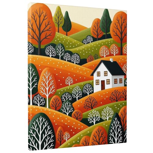 Lienzo de paisaje otoñal de 16 x 20 para renovar la decoración de tu sala de estar