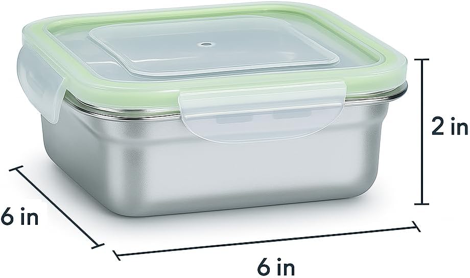 Set of 3 Stainless Steel Sandwich Containers - Food Grade Metal Base with a BPA Free, Leakproof & Airtight Sealed Lid. Great for Sandwiches, Snacks, Meal Prep & Food Storage - Sandwich Box. - Image 6