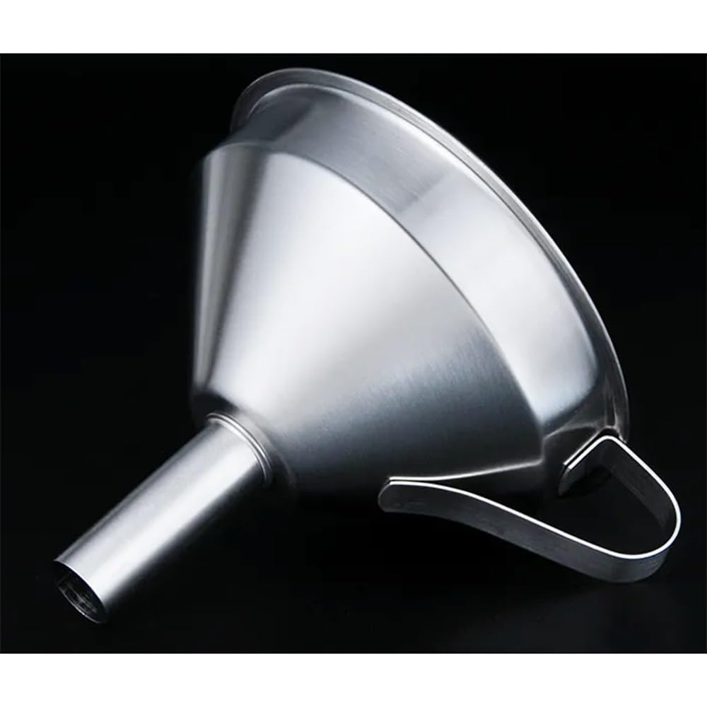 Embudo De Acero Inoxidable, Embudo For Líquidos De Aceite De Cocina, Embudo De Metal con Filtro Desmontable, Embudo De Boca Ancha For Enlatar Herramientas De Cocina, Plateado (Size : Mini Without Fil