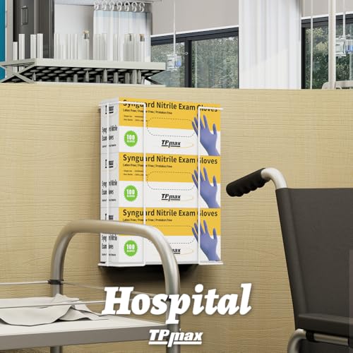 l size gloves box holder glovesbox wire rack dispenser for glovestissues paper towels organizer - mounting accessories included - holds 3 boxes - perfect for lab food service and home