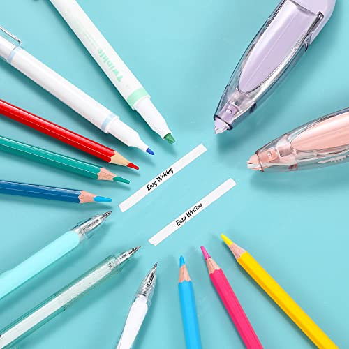 20 Pcs Refillable Retractable Correction Tape Set, 2 Mini Cute Aesthetic Correction Tape Pen With 18 Replacement White Tape Refill For Student Writing Stationary School Office Supplies (Pink, Purple) #TOP4