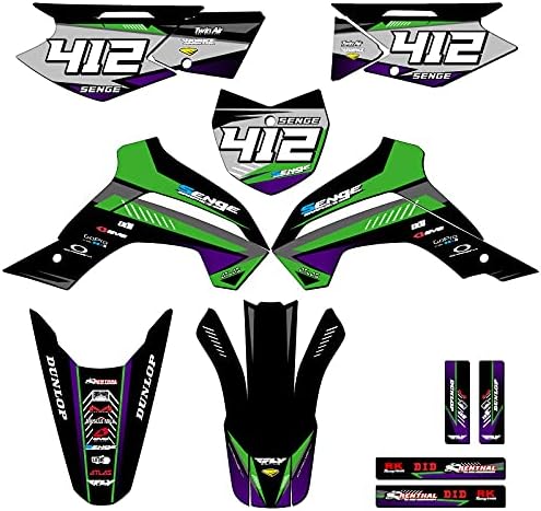 2021-2025 KLX 140 RF Surge Black Senge Graphics Complete Kit with Rider I.D. Compatible with Kawasaki
