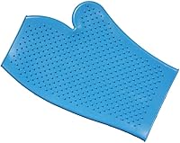 Tough1 Rubber Grooming Glove for Horses - Turquoise Curry Comb Mitt Removes Shedding Hair & Dirt Easily