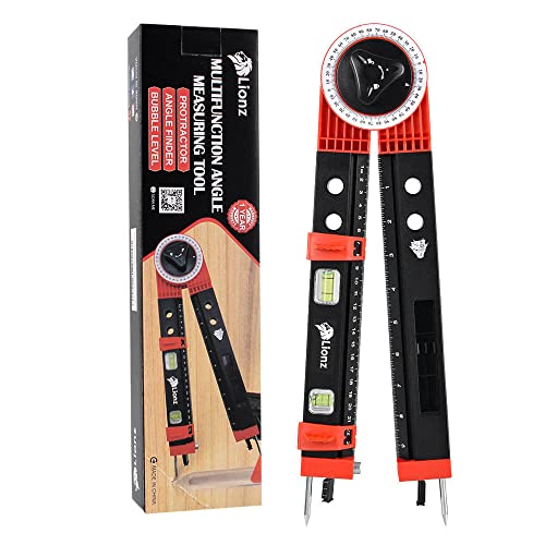 Angle Finder, 14' Multifunction Miter Saw Protractor, Measuring Level, Picture Hanging Tool with Precision Laser Scales Compass, Christmas Gift For Husband, Dad, grandpa, DIY and Handyman.