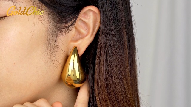 Orecchini A Goccia Goldchic In Acciaio Inossidabile | Oro/Argento/Nero, Ipoallergenici, Regalo Per Donna - 3