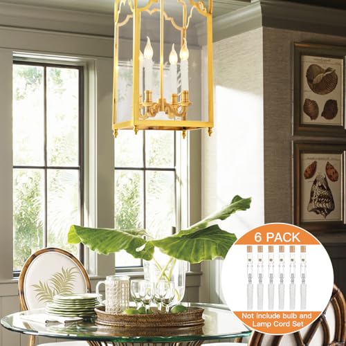 Helunsi 6 conjuntos de soquetes de lustre E12, substituição de soquete de candelabro, soquete de luz