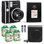 Fujifilm Instax Mini 40 Instant Camera Vintage Black. + Fujifilm Value Pack (40 Sheets) + Shutter Accessories Bundle, includes Vintage Style Compatible Carrying Case, Black Photo Album 64 Pockets