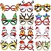 Thuodo 12Pcs Christmas Glasses Glitter Party Glasses Frames Costume Eyeglasses for Christmas Party Holiday Favors Photo Booth Novelty Toys Glasses Cosplay (One Size Fits All)
