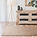 Produktbild Interiyou Fargo - Teppich Wohnzimmer 70x200 cm Taupe - Kurzflor Waschbar und rutschfest - Flauschiger Fellteppich aus Kunstfell - weicher Langflor Fell