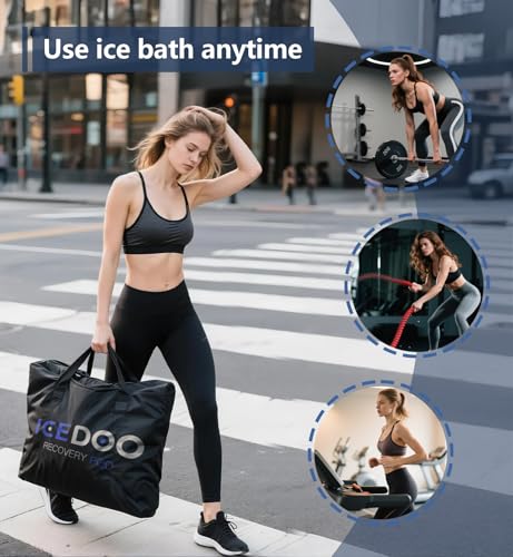 image for Susbie Upgrade XL 129 Gal Large Oval Ice Bath Tub for Athletes,Multipl