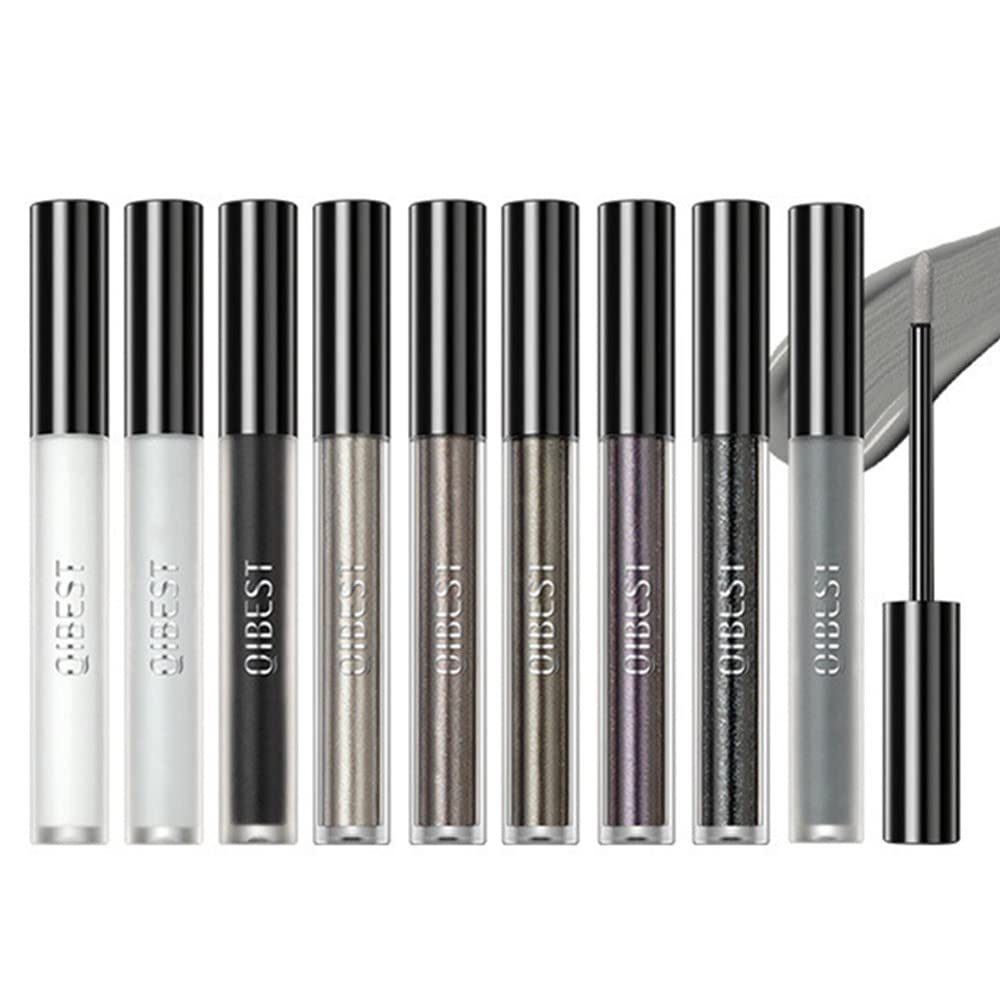 Go Ho 9 Colors Liquid Eyeshadow Sticks Set,Waterproof Long Lasting Glow Smoothly Shimmer & Matte Eyeshadow Eyes Makeup Black Grey White Silver Smokey Eyeshadow Stick