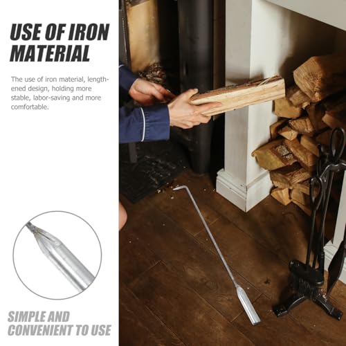 Toddmomy Campfire Poker Fireplace Coal Hook Outdoor Hanging Hooks Firewood Fire Blow Manhole Lid Iron Tool Fire Pit Household Heavy - Image 5