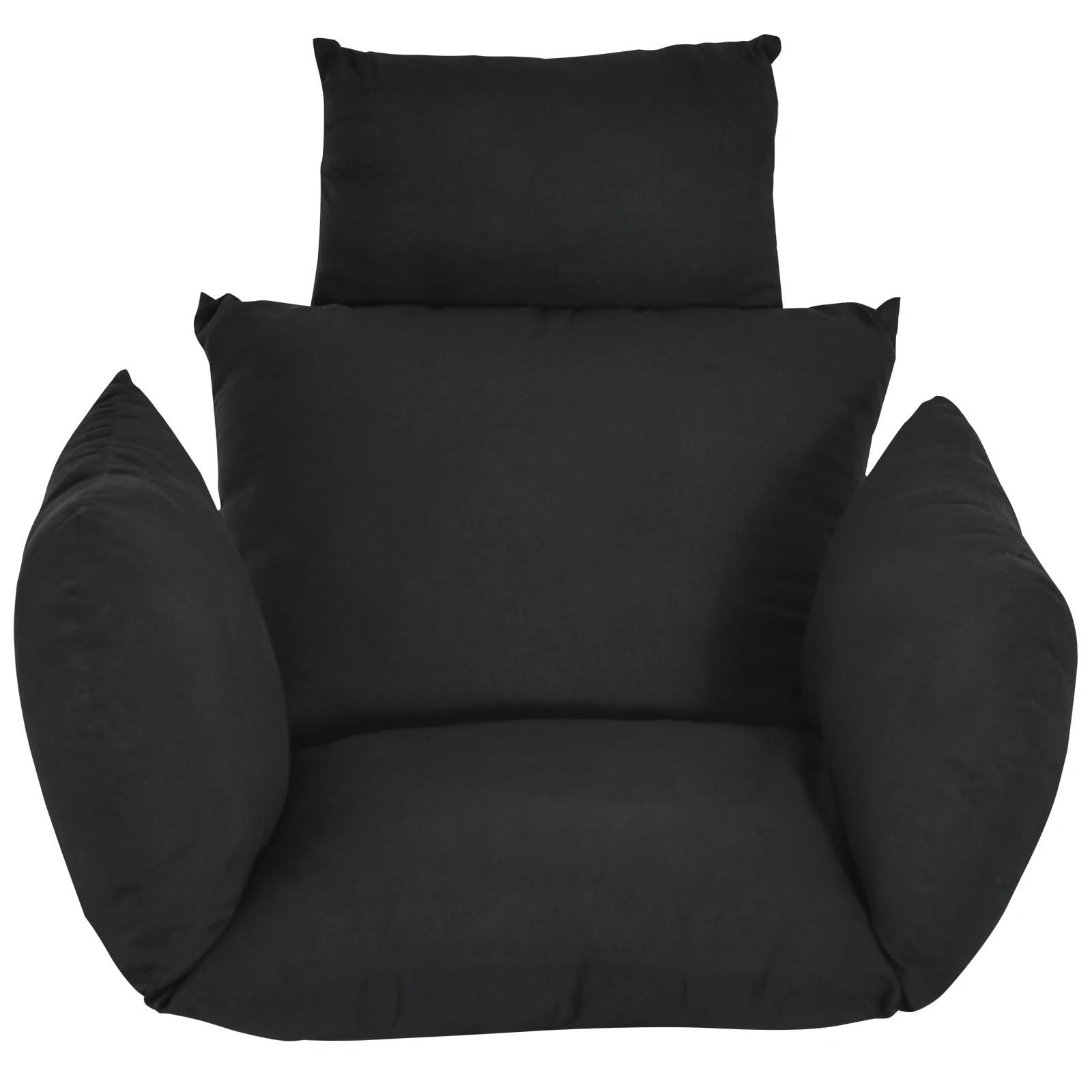Bflcwstd Black Egg Chair Cushion Hanging Chair Cushion Cushions For Egg Washable Swing Thicken Patio Pad(Black)