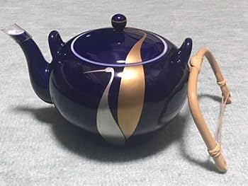 Amazon.co.jp: 深川製磁 瑠璃金銀彩鶴 夫婦鶴 急須と蓋付き