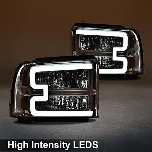 Image of PIT66 LED Headlights Assembly Fit 2005-2007 Ford F250-F550, 05 Excursion