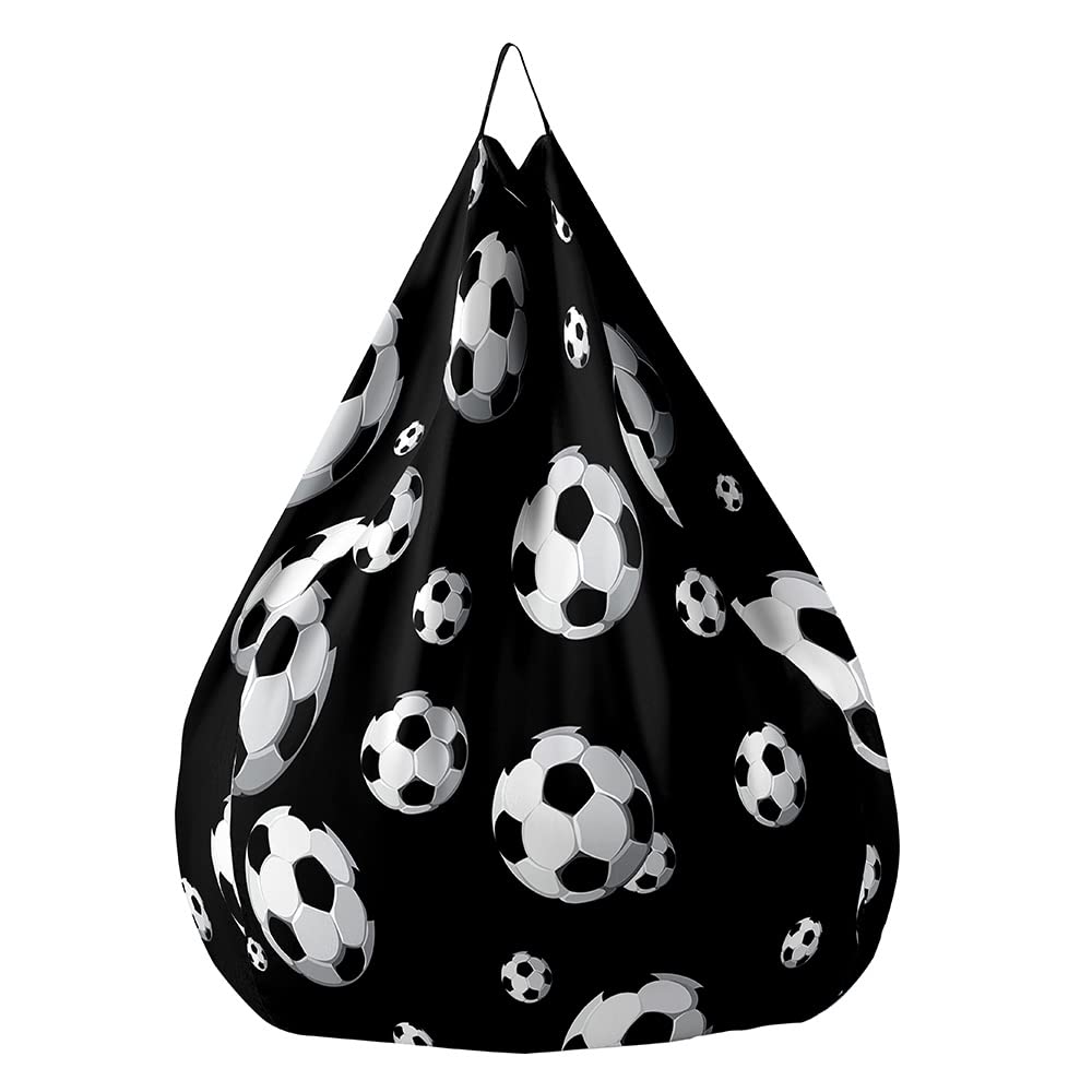 Housse De Pouf Poire Sans Rembourrage - Motif Football 3D, Coton/lin, Taille 100x120 Cm à Remplir Soi-même