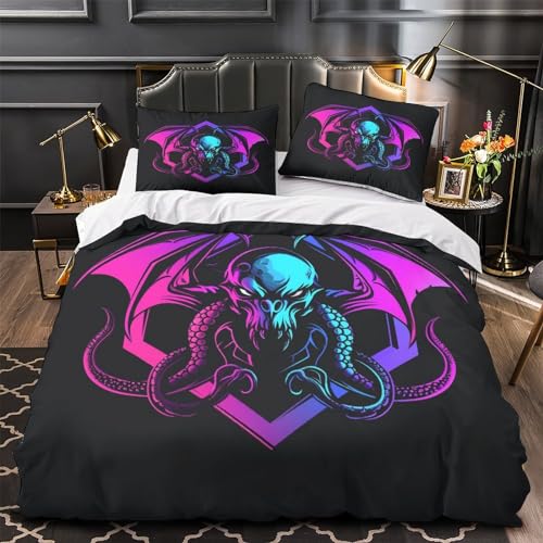 Housse de couette 220x240 tête de mort pour chambre moderne - 4