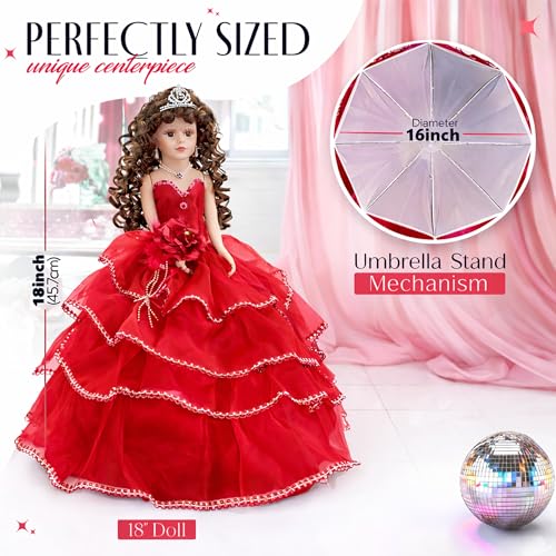 Última Muñeca Mis Quince Años Vestido Sombrilla 18" miniatura 5
