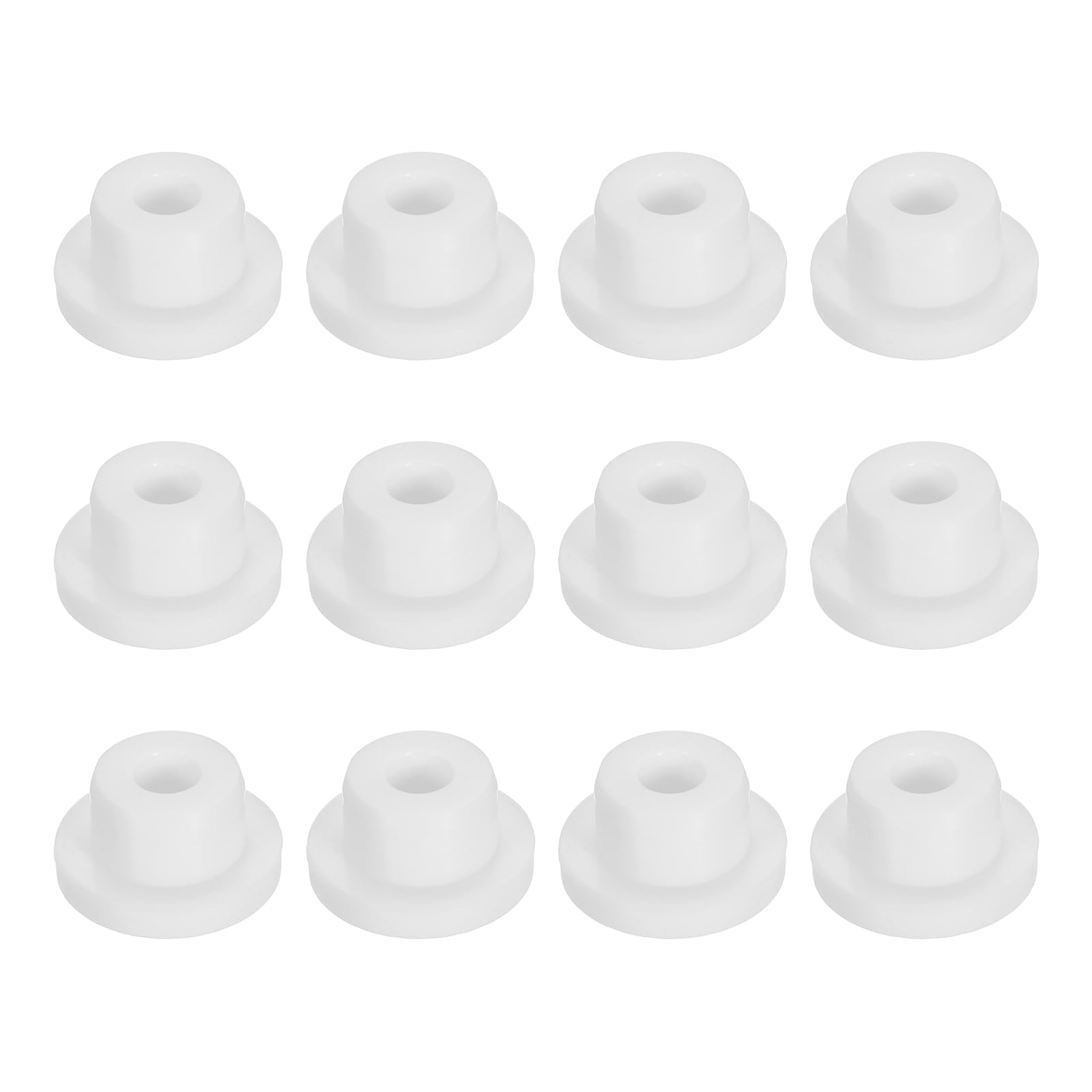 sourcing map 12 Pieces White Plug Holes, Waterproof Rubber Button Plug for 16mm / 0.6" Hole Bottles Pipes End Caps Round Sealing Plugs Flexible Rubber Stoppers