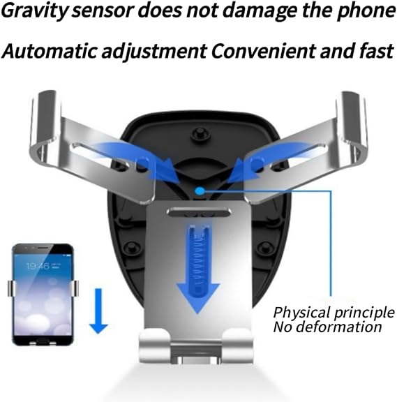 Car Phone Holder for Cadillac CT4/CT5/CT6/CTS/SLS 2016-2023 360Adjustable Strongest Suction and Stable Clamp Arm Accessories for All Smartphones and Car Models,Mirror Style Silver