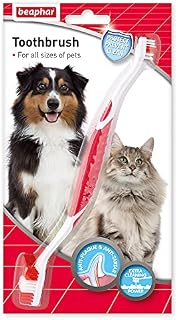 Beaphar | Double-Ended Toothbrush | Dental Care For Dogs & Cats | Targets Hard-to-Reach Areas | Helps Prevent Bad Breath & Combat Plaque | Suitable for all Mouth Sizes