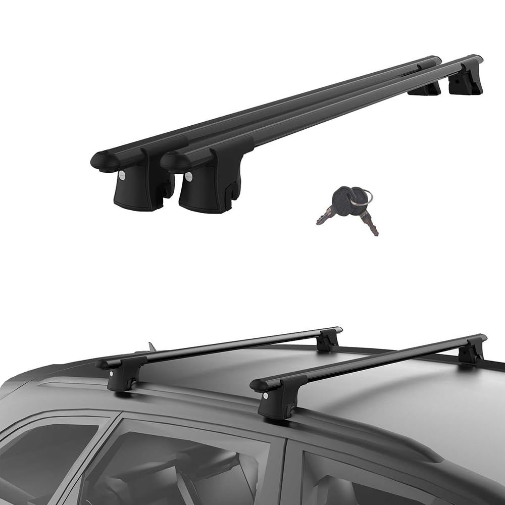 DGH SYSTEM Barre portatutto portapacchi easy line advanced 120 cm compatibile con Volkswagen Passat B8 Variant SW 2015- con profili integrati, serratura, 90 kg