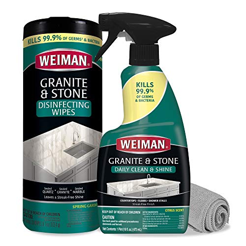 Weiman Disinfectant Granite Cleaner Kit Safely Clean Disinfect and